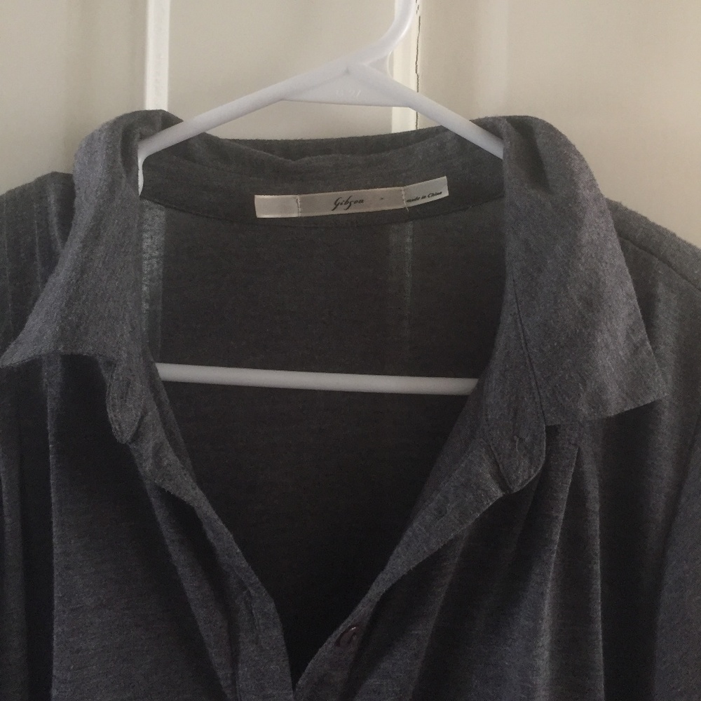 Grey Button Blouse